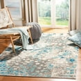 thumbnail image 3 of SAFAVIEH Madison Candelario Abstract Polka Dots Area Rug, Grey/Blue, 5' x 5' Square, 3 of 8
