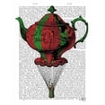 thumbnail image 3 of Fab Funky 15x18 Black Modern Framed Museum Art Print Titled - Flying Teapot 2 Red and Green, 3 of 5
