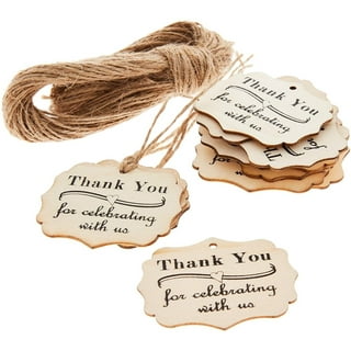 SallyFashion 200PCS Kraft Paper Tags, Gift Tags with Strings Hanging Tags  Cookie Tags Clothes Tags Blank Labels for Wedding Party Favor Gift