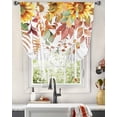 thumbnail image 3 of Fall Botanical Tie Up Curtains for Kitchen Bathroom Bedroom Windows 45 Inch Length, Sunflowers Maple Leaf Watercolor Balloon Drape Curtains Shade Rod Pocket Drapery Curtain Panel, 34"x45", 3 of 7
