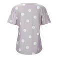 thumbnail image 5 of BJUTIR T Shirts For Women Graphic Tee Casual Loose Polka Dot Blouse Print V Neck Short Sleeved Tshirt Top, 5 of 8