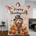 thumbnail image 3 of Happy Thanksgiving Goldendoodle Welcome Thankful Fall Autumn Pumpkin Cozy Fleece Blanket Doodle Dog Lover Gifts Idea Warm Soft Throw Blanket - 02021, 3 of 5
