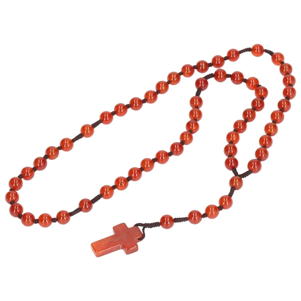 Rosario Católico, Grabado Con Láser Collar de Rosario de Piedra de Piedra Portátil para Uso Diario para Regalos Religiosos