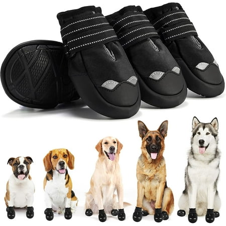 Waterproof Dog Boots  Dog Shoes with Reflective Rugged Anti-Slip Sole and Skid-Proof for Outdoor Dog Rain Booties 7#