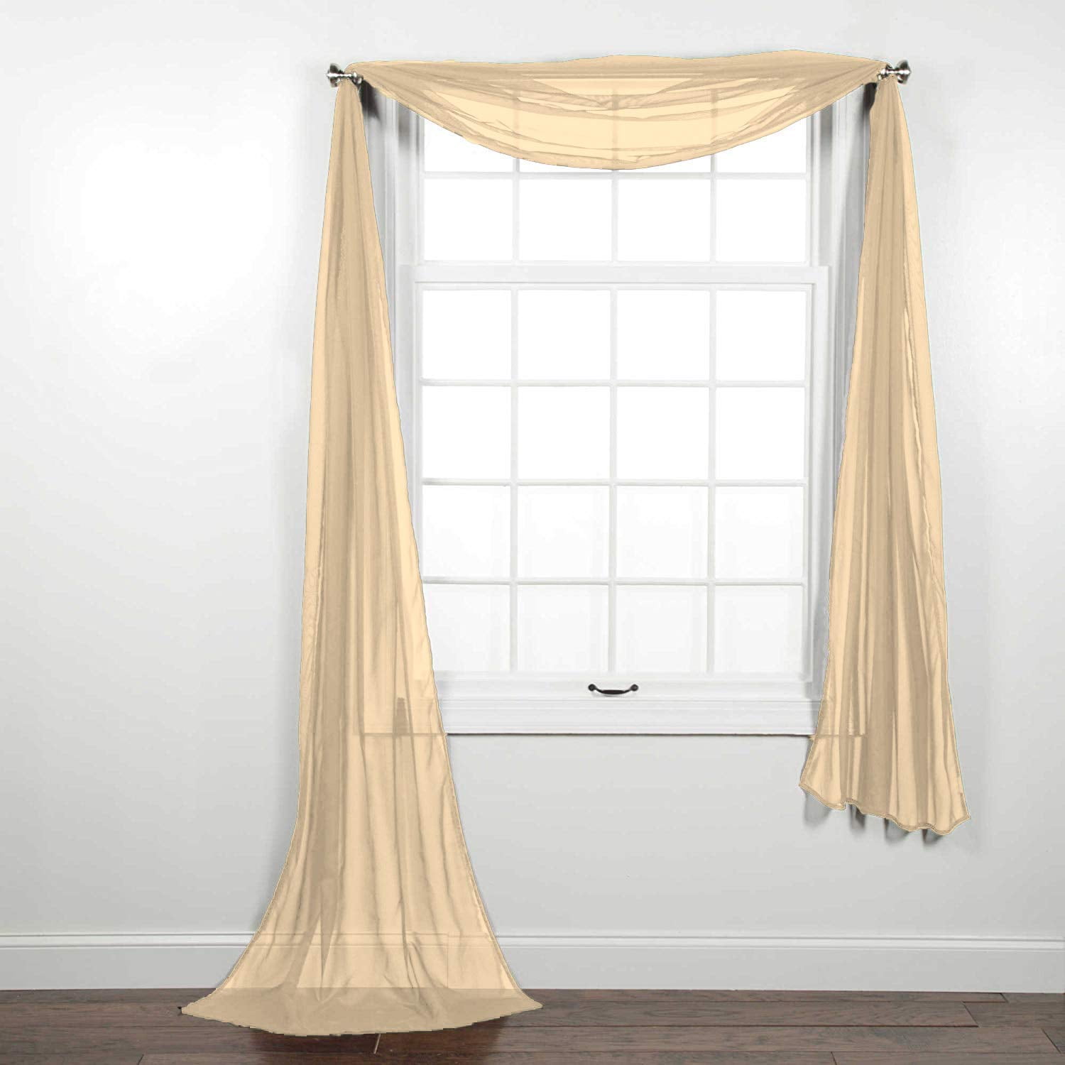 Details about   Stylemaster Sheer Drape 6-Yard Window Scarf Waterfall Top Treatment 40 x 216 NEW 