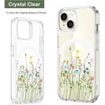 thumbnail image 3 of Case Compatible with iPhone 13 Mini iPhone 12 Mini Case Magnetic Clear with Design Compatible with MagSafe Slim Protective Soft TPU Bumper with Hard PC Back Embossed Pattern (Flower Bouquet), 3 of 5