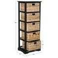 thumbnail image 4 of SAFAVIEH Vedette Country Nautical 5 Wicker Basket Storage Tower, Distressed Black, 4 of 5