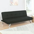 thumbnail image 2 of Joel Upholstered Tufted Convertible Sofa Bed Black, 2 of 9