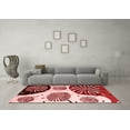 thumbnail image 3 of Ahgly Company Machine Washable Indoor Square Oriental Red Modern Area Rugs, 7' Square, 3 of 4