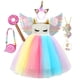 thumbnail image 2 of Niñas Lentejuelas Unicornio Tutu Vestido Arco Iris Niños Unicornio Vestidos Para Niñas Fiesta de Cumpleaños Princesa Vestido Niños Ropa Vestidos (6-7T) Etiqueta 130 Gao Jinjia LED, 2 of 2