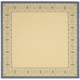 thumbnail image 2 of Safavieh Courtyard Donna Botanical Indoor/Outdoor Area Rug, Natural/Blue, 6'7" x 6'7" Square, 2 of 10