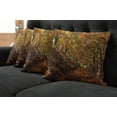 thumbnail image 2 of Ambesonne Nature Throw Pillow Cover 4 Pack, Autumn Foliage Forest, 18", Brown Amber Marigold, 2 of 6
