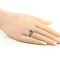 thumbnail image 3 of Gem Stone King 2.56 Ct Oval Green Malachite White Diamond 925 Sterling Silver Ring (Size 9), 3 of 4