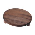 thumbnail image 2 of Esquirla Round Display Tray Wood Pedestal Tray Indoor Plant Home Decor Wood Cake Bathroom Farmhouse Pedestal Tray Wood Riser for Decor dark brown, 2 of 8
