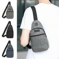 thumbnail image 1 of Bolsa de pecho para hombre | Mochila bandolera pequeña Gran capacidad | Tela ligera y duradera | Compartimentos múltiples | Moda casual Diseño vertical de un solo hombro | Gris, negro, azul, 1 of 6