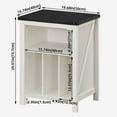 thumbnail image 2 of Large Record Player Stand, Turntable Stand with Display Shelf Holds up to 160 Albums, Large Nightstand Wood Turntable Stand, Record Storage Cabinet - White, 2 of 7