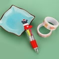 thumbnail image 2 of Four Kinds Of Christmas Pens Can Replace The Writing Color Ballpoint Pen Cartoon Snowman Old Man 4 Color Oil Pen Hand Account Color Press Pen Student Gift (8ML) Calligraphy Set, 2 of 5