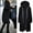 Black, variant on Womens Hoodies Coat Fall Winter Warm Pockets Drawstring Zipper Open Thin Hooded Jackets Long Cardigans Tops Outwear Printed Jacket Women Women Jacket Colla Jackets for Women Petite Jackets Women