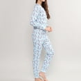 thumbnail image 2 of Defitshape Women's Onesies Pajamas Long Sleeve Animal Printed Button Down Adult One Piece Sleepwear Patterned10 X-Large, 2 of 5