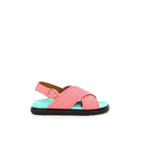 

Marni Leather And Raffia Fussbett Sandals Women