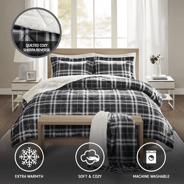 Comfort Spaces Faux Mink Sherpa Down Alternative Comforter Sets 4