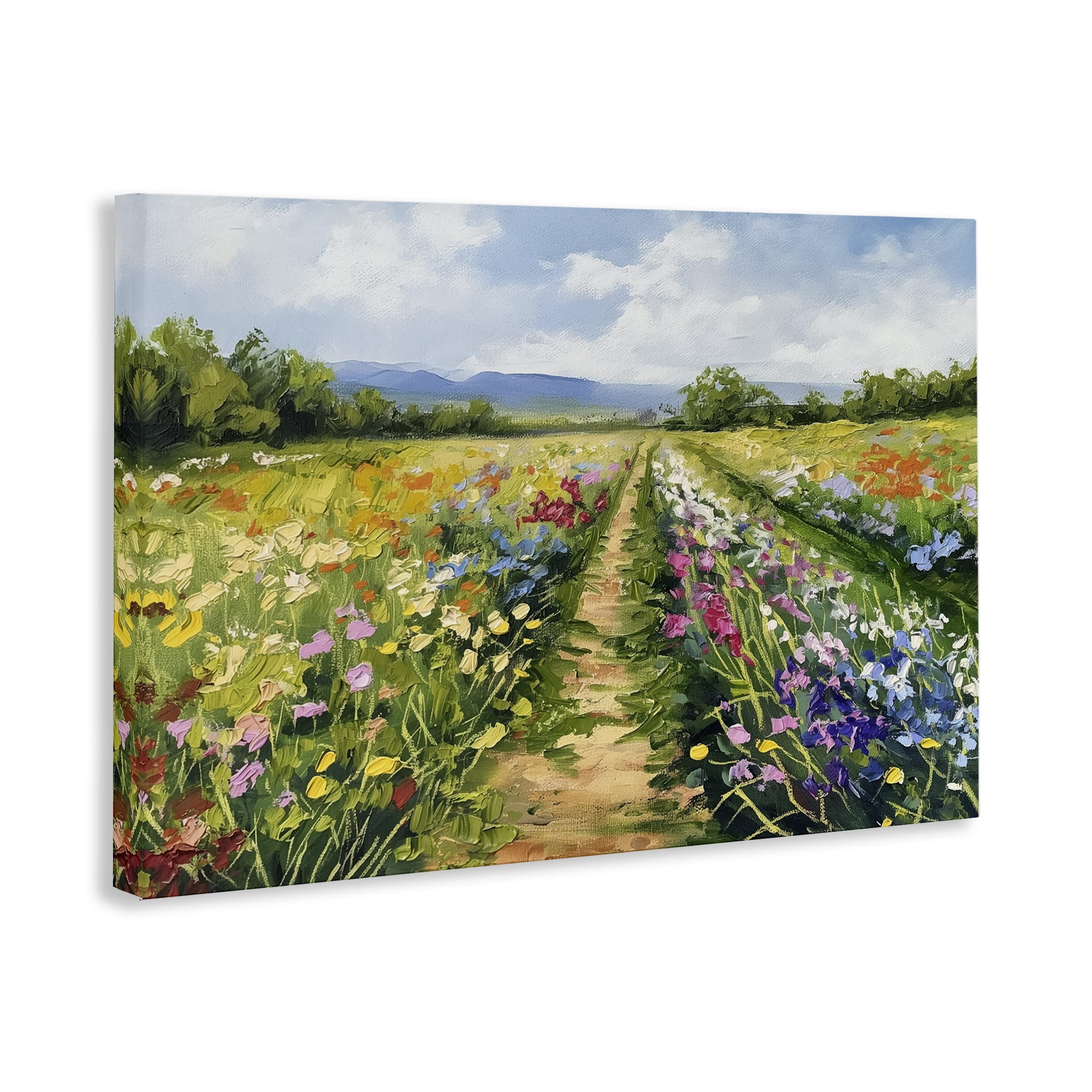 Stupell Industries Bright Hued Wildflower Path Landscape & Nature Painting Wrapped Canvas Art Print Wall Art, 24 x 16