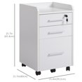 thumbnail image 3 of HOMCOM Vertical Filing Cabinet Mobile File Cabinet with Lockable Drawer, 3 of 10