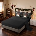 thumbnail image 4 of Manfei Gnome Queen Bedding 7 Pieces Nisse Bedding Comforter Set Queen, Teal White, Black Reversible, 4 of 6
