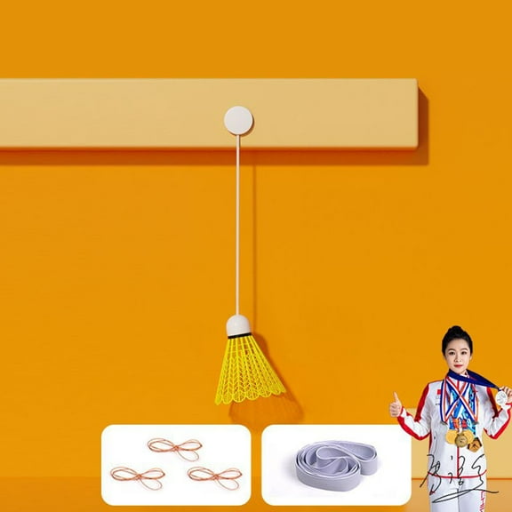 Hovmgk Badminton Trainer, Adjustable Elastic Cord Self-Practice Tool for Single Player, Glowing Badminton Trainer for Accuracy & Skill Enhancement, Travel-Friendly Design for Outdoor Training