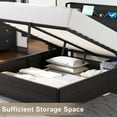 thumbnail image 4 of VanAcc Full Size Lift up Storage Bed Frame, Wooden Platform Bed Frame with Lifting Storage & Charging Station, No Spring Box Needed/Noise Free, Black, 4 of 8