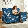 thumbnail image 4 of Xoenoiee Polynesian Plumeria Print 6 Pieces Recliner Loveseat Covers Stretch Recliner Sofa Slipcover with Elastic Bottom Jacquard Fitted Reclining Couch Cover Furniture Protector with Pockets, 4 of 6