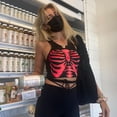 thumbnail image 2 of Mialoley Women's Rib Knit Tank Tops, Sleeveless Skeleton Print Crop Tops, 2 of 8