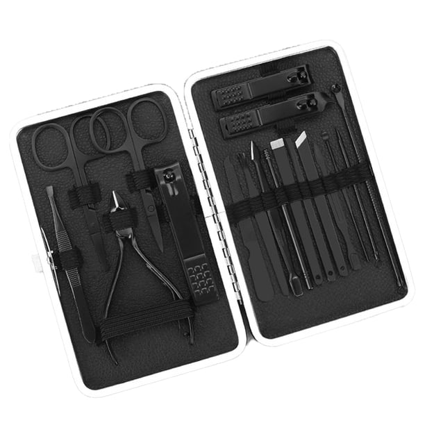 Set de manicura y pedicura - Kit de acero inoxidable - Cortaúñas Cortaúñas Incluye removedor de cutículas