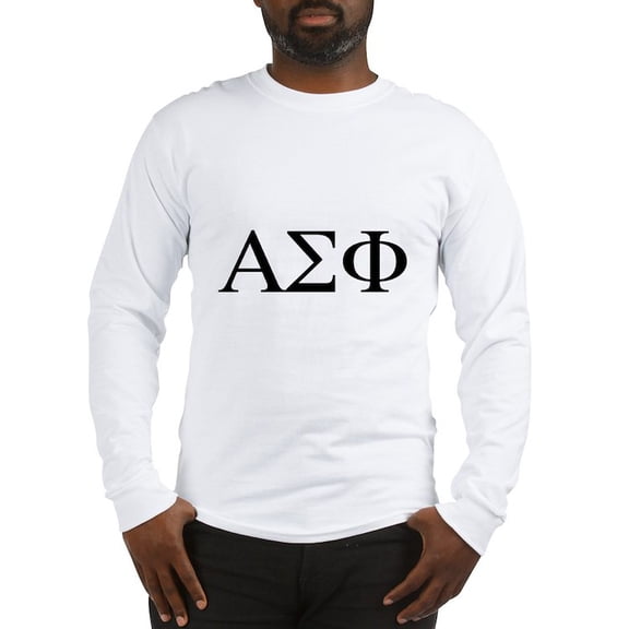 CafePress - Alpha Sigma Phi Greek Letters Black Long Sleeve T Shirt - Unisex Cotton Long Sleeve T-Shirt