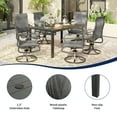 thumbnail image 4 of POTEBAN 7-Piece Outdoor Dining Set with High-Back Padded Swivel Chairs & Iron Rectangle Table for 4-Person, Black & Dark Grey, 4 of 7