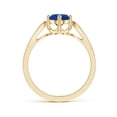 thumbnail image 2 of ANGARA Natural Vintage Style Round 1 ct Blue Sapphire Solitaire Ring in 14K Yellow Gold for Women (Size-6mm) | September Birthstone, Anniversary, Jewelry Gift for Women | Natural Blue Sapphire Ring, 2 of 7