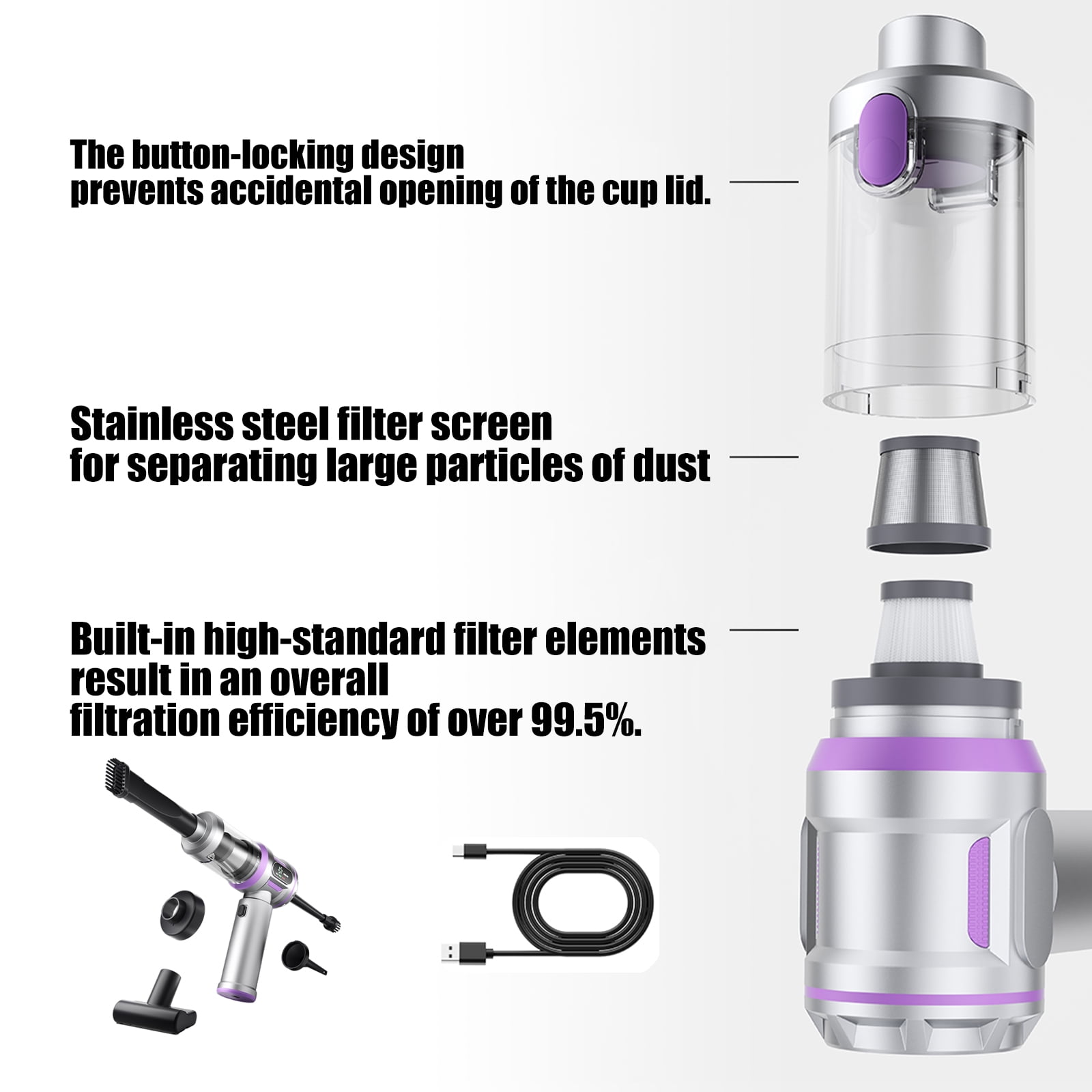 Car Interior Air Blower Compressed Air Duster Keyboard Cleaner for Car Interior Handheld Cordless Cleaner