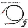 thumbnail image 5 of Unique Bargains Universal AN3 28 90 Degree M10 Brake Hose Motorcycle Braided Line Clutch Tube 120cm Black 1 Set, 5 of 6