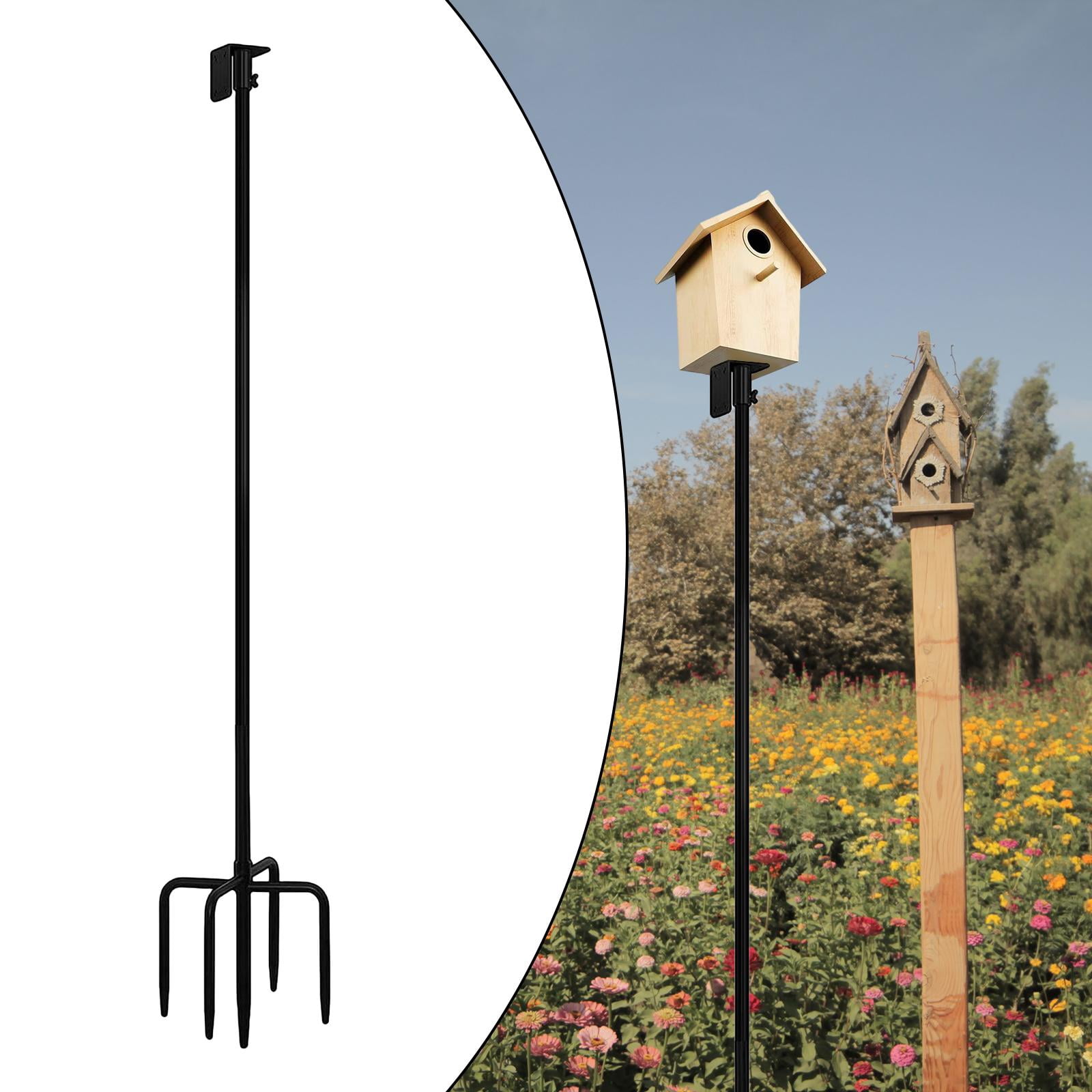 Zxpjkyu Bird House Mount Pole set Bird Station Pole Birds Metal Post Support Ground Bird