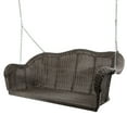 thumbnail image 3 of Northlight Hand Woven Resin Wicker Porch Swing with Chain - Chocolate Brown, 3 of 6