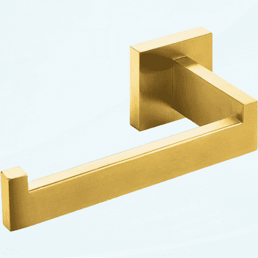Brushed Gold Brass Toilet Paper Holder Wall Mount Premium 304 Stainless Steel Square Toilet Paper Roll Holder for Bathroom Rustproof