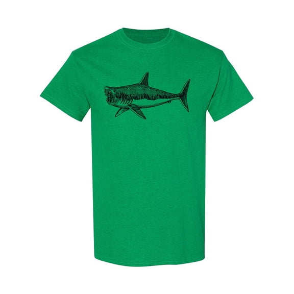 Great White Shark With Open Jaws T-Shirt Men -Image by Shutterstock, Male XX-Large