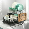 thumbnail image 2 of 2 Tier Metal Dish Drying Rack Without Installation Sturdy Dish Racks for Kitchen Counter with Drain Board Multifunctional Storage and Drainage Apartment Essentials Medium Size, 2 of 15