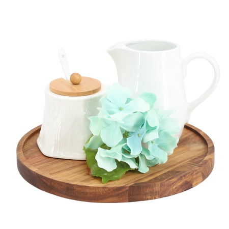 Elama 10 Inch Acacia Wood Lazy Susan Tray