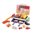 thumbnail image 2 of Juguetes de parrilla para niños, juego de cocina infantil, juego de parrilla para exteriores, juego de simulación. Rosa, 2 of 9