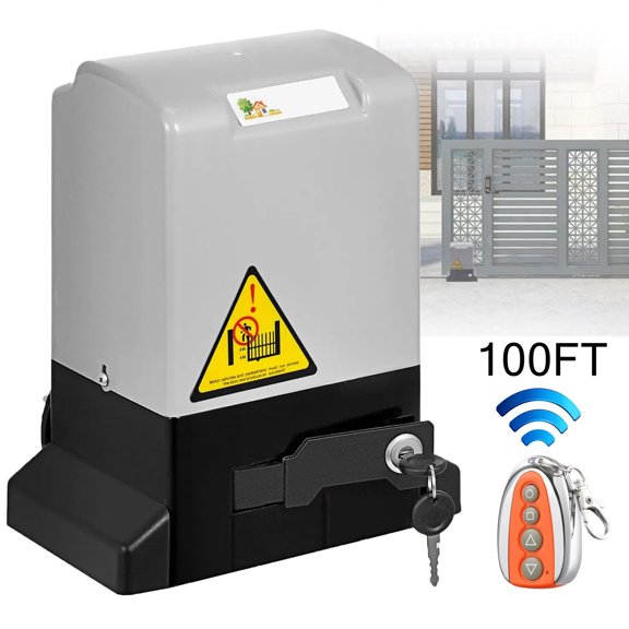 SHENGJINSH 1300lb Sliding Gate Opener, Automatic Slide Gate Motor with Remote Complete Kit, Electric Rolling Driveway Gate Operator for Gates up to 39ft