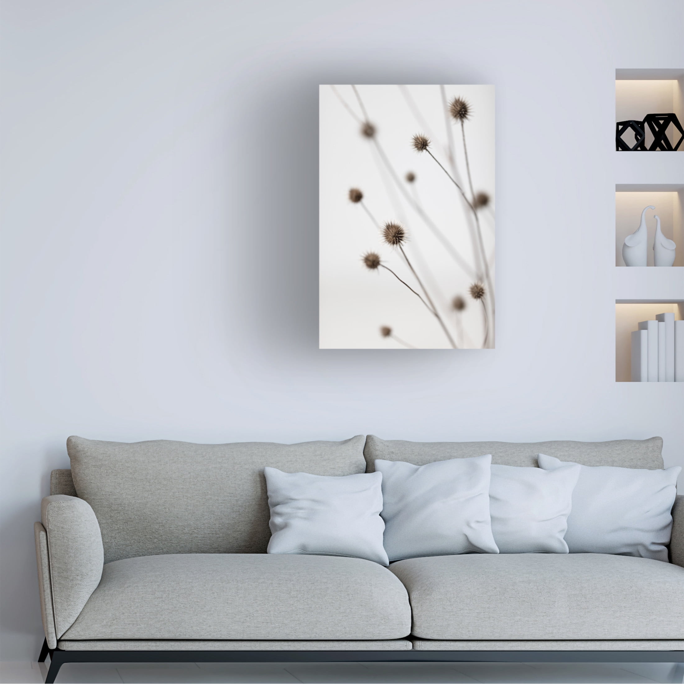 Trademark Fine Art Pictufy Studio Thistle Grey 06 Canvas Wall Art