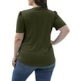 thumbnail image 4 of AherBiu Plus Size Tops for Women Square Neck Short Sleeve Comfy Basic Top Tees Summer Casual Loose Blouse, 4 of 7