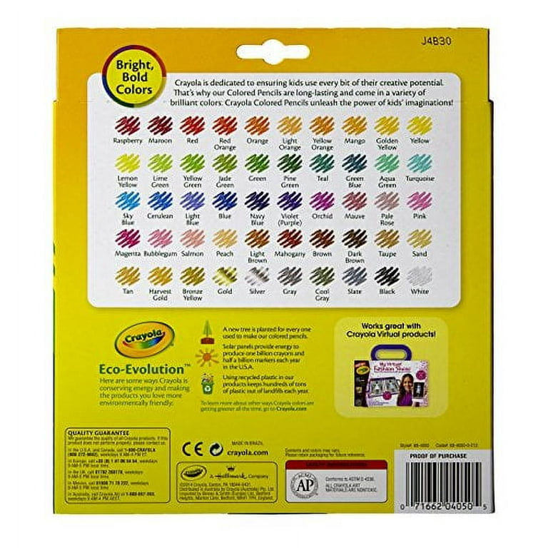 Crayola Colored Pencils, 50 Count, Vibrant Colors, Pre-sharpened, Art  Tools, gre