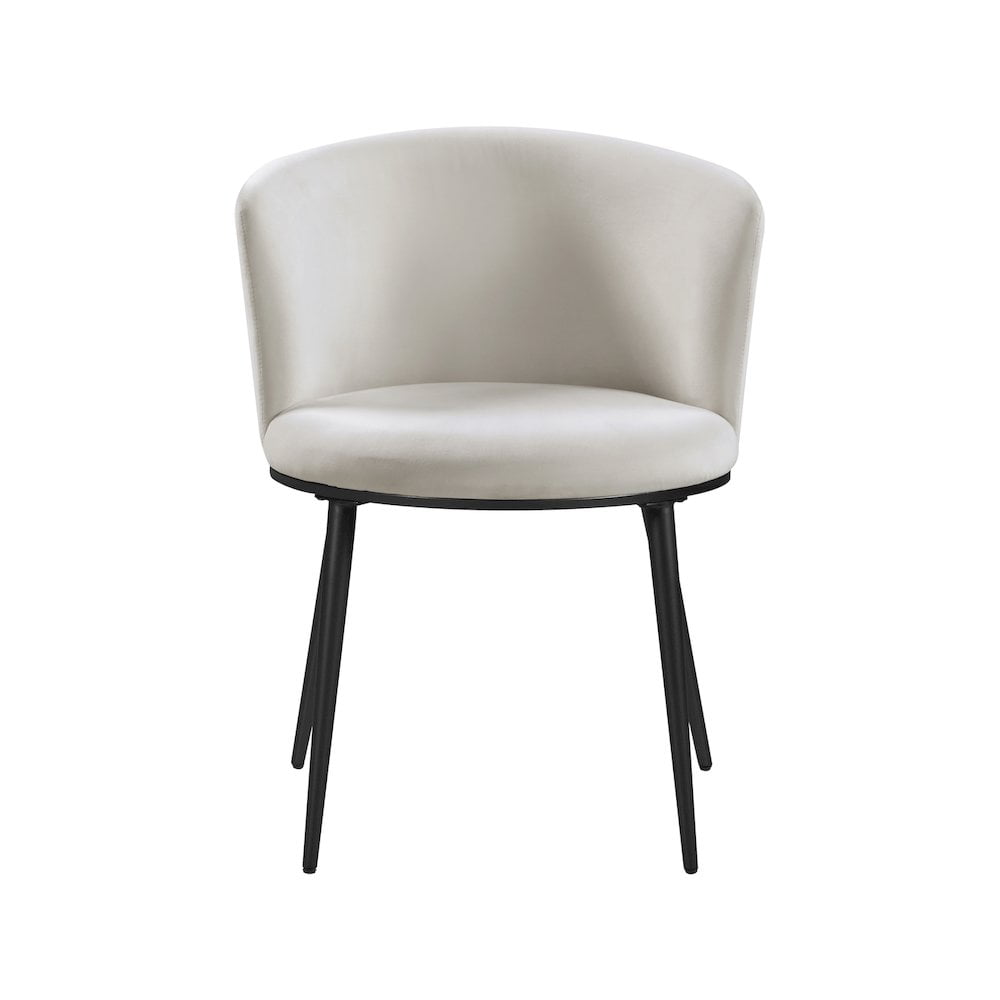 Meridian Furniture Skylar Cream Velvet Dining Chair (Set of 2)